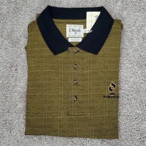 [NWT] E. Magrath Gold & Black Embroidered Polo
